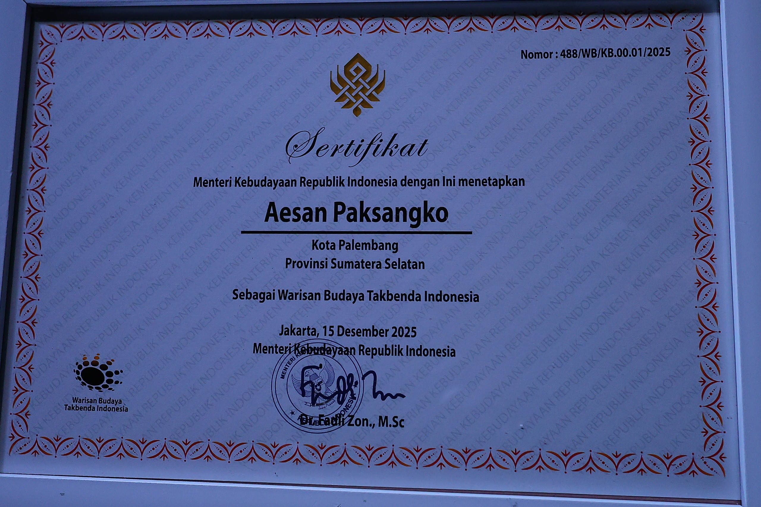 festival sriwijaya2026 Penghargaan Festival Sriwijaya 2026